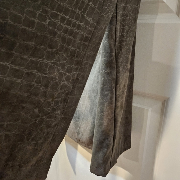 Dressbarn Green Crocodile Print Short Sleeve Midi Dress Career Work Office 16W - Picture 12 of 14